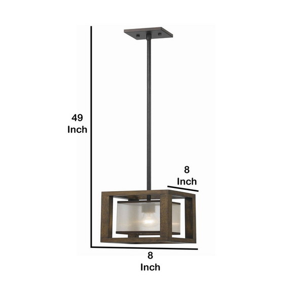 Benjara BM223702 60 Watt Mini Pendant with Wooden ...