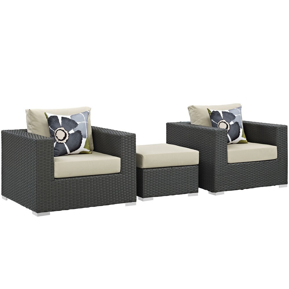 Sojourn 3 piece Outdoor Patio Sunbrella Sectional Set