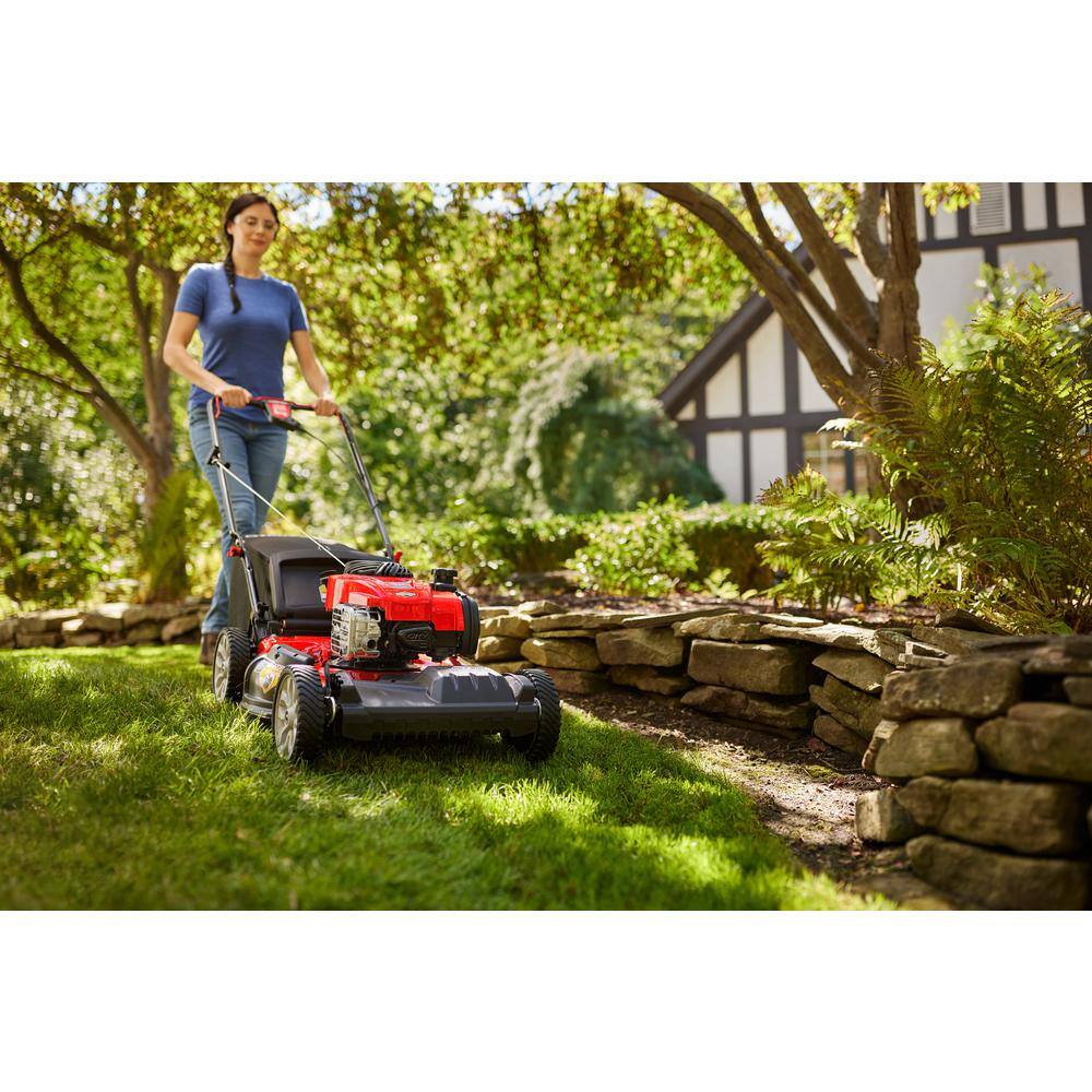 Troy-Bilt 21 in. 140 cc Briggs and Stratton Gas Engine Self Propelled Lawn Mower with Rear Bag and Mulching Kit Included TB210B