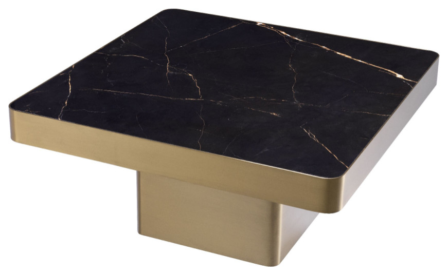Square Pedestal Coffee Table  Eichholtz Luxus   Contemporary   Coffee Tables   by Oroa   Distinctive Furniture  Houzz