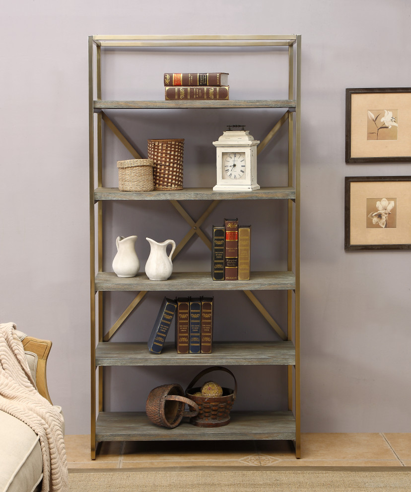 Biscayne Weathered Bookcase   Contemporary   Bookcases   by Coast to Coast Imports  LLC  Houzz