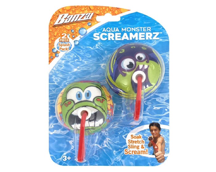 Banzai Aqua Monster Screamerz， Assorted Styles， 2 Pack - 71617