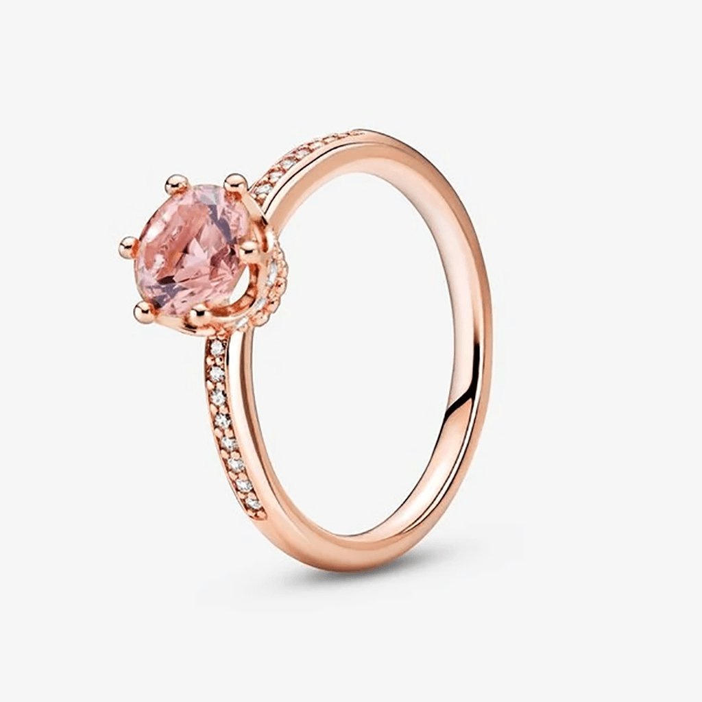 PANDORA  Pink Sparkling Crown Solitaire Ring