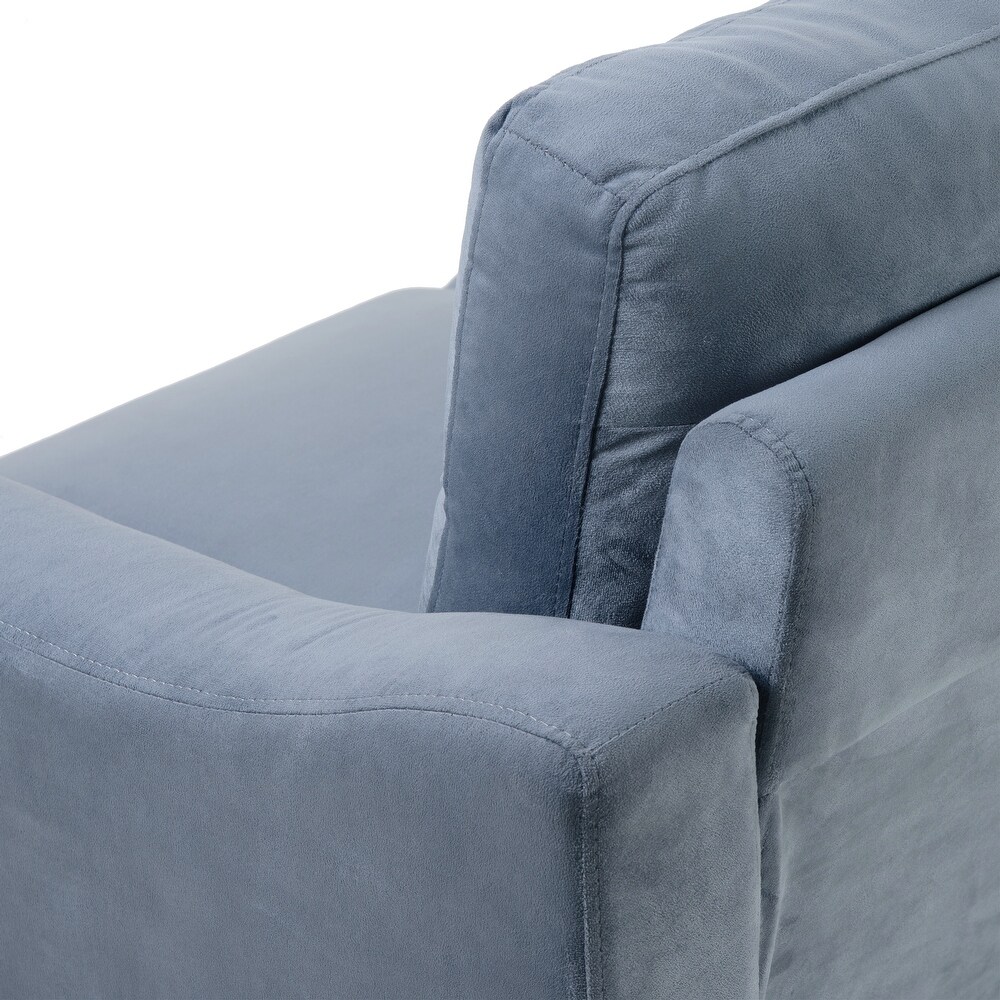 3 Seater/ Loveseat/ Single Sofa Chairs  Linen Fabric Upholstered Couch with Removable Cushions for Living Room  Blue Grey