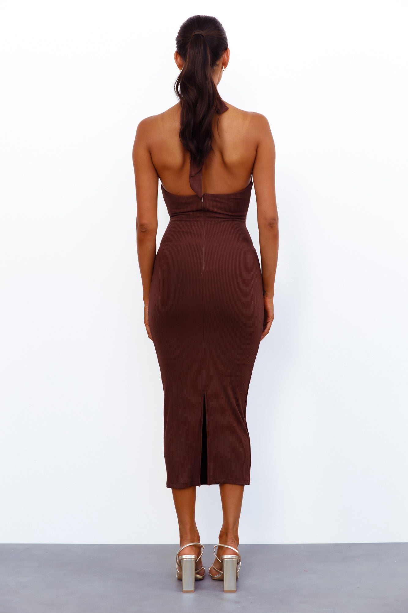 La La La Love Midi Dress Brown