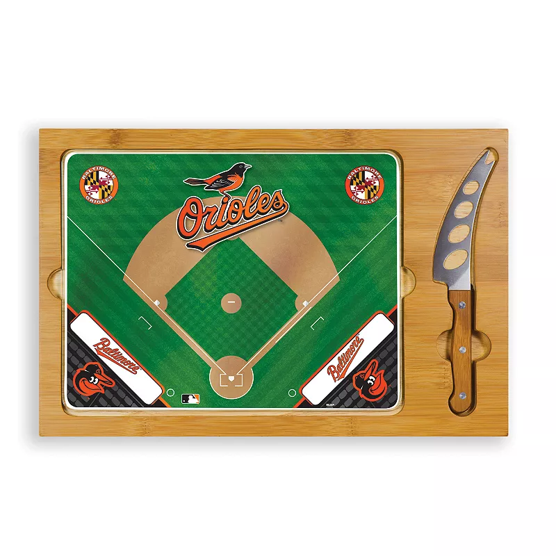 Picnic Time Baltimore Orioles Icon Rectangular Cutting Board Gift Set