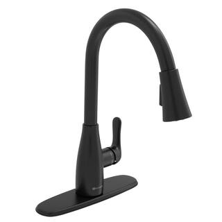 Glacier Bay McKenna Single-Handle Pull-Down Sprayer Kitchen Faucet in Matte Black with TurboSpray and FastMount HD67726W-1210H