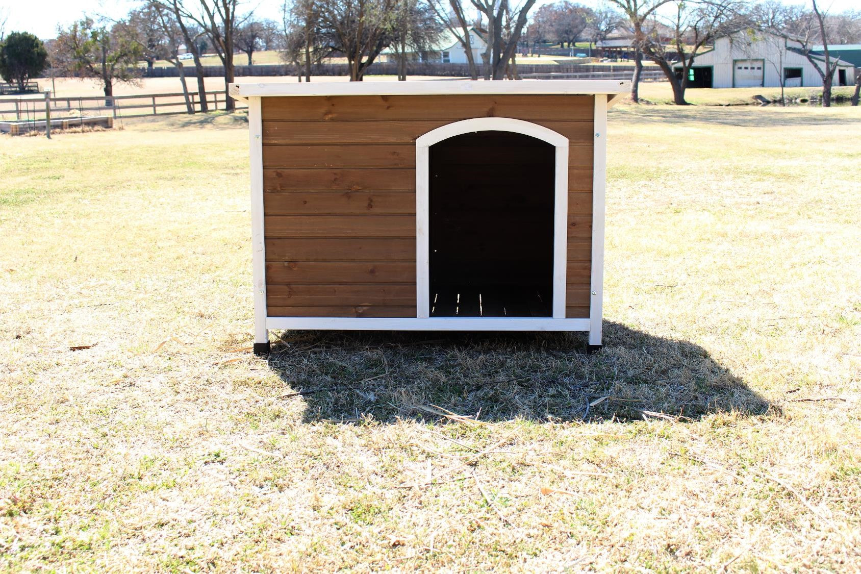 Zylina Log Cabin Wooden Dog House with PVC Roof 46