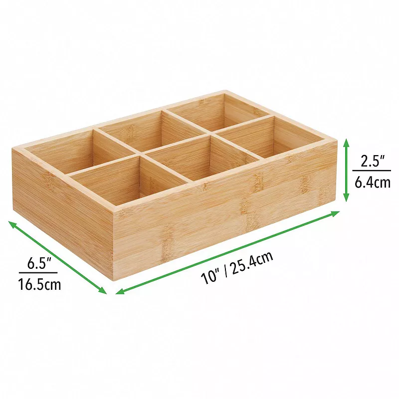 mDesign Wood Tea and Food Organizer Bin - Natural