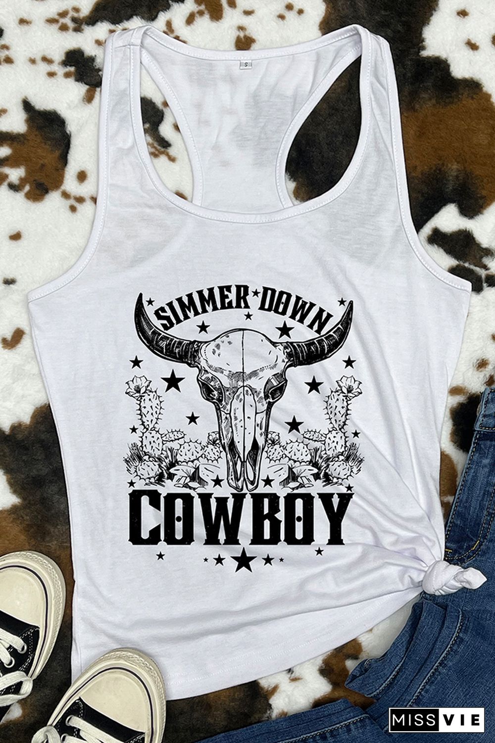 Simmer Down Cowboy Sleeveless Tank Top Wholesale