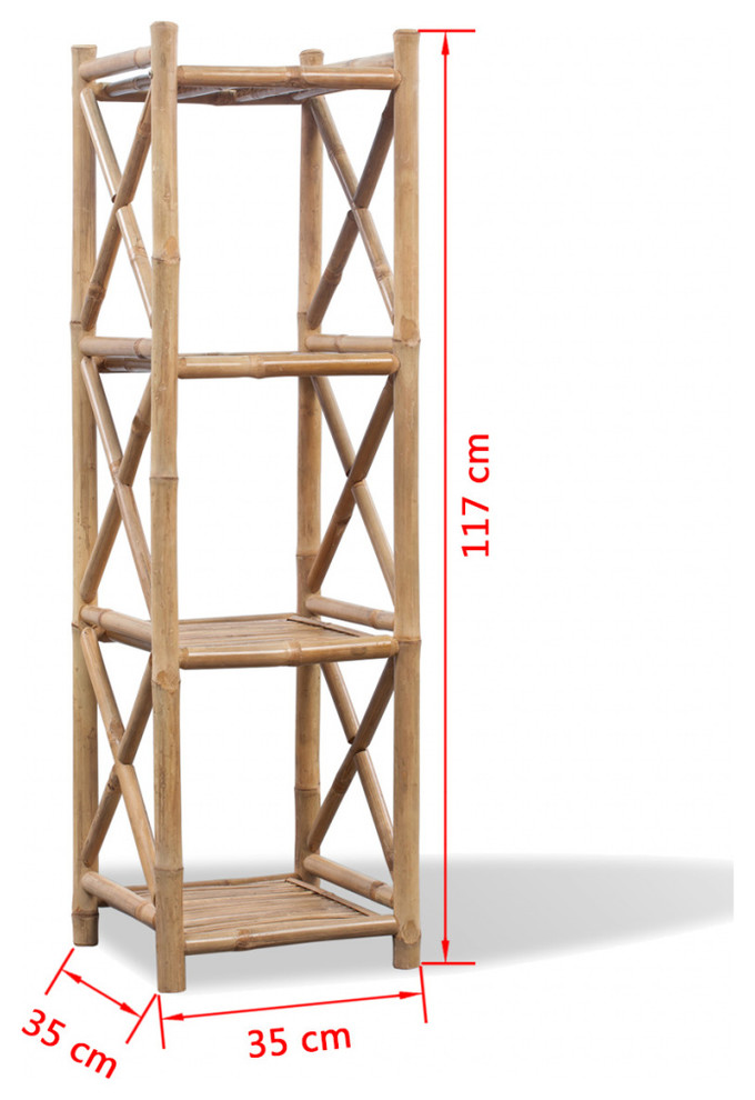 vidaXL Bamboo Shelf 5 Tiers Display Shelving Unit Rack Stand Organizer Storage   Asian   Bookcases   by vidaXL LLC  Houzz