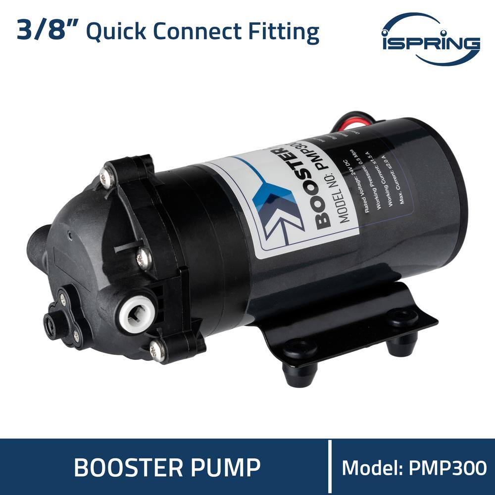 ISPRING PMP300 Booster Pump for RCB3P Reverse Osmosis Water Filtration System Replacement Pump with Pre-wired Quick-Connection PMP300