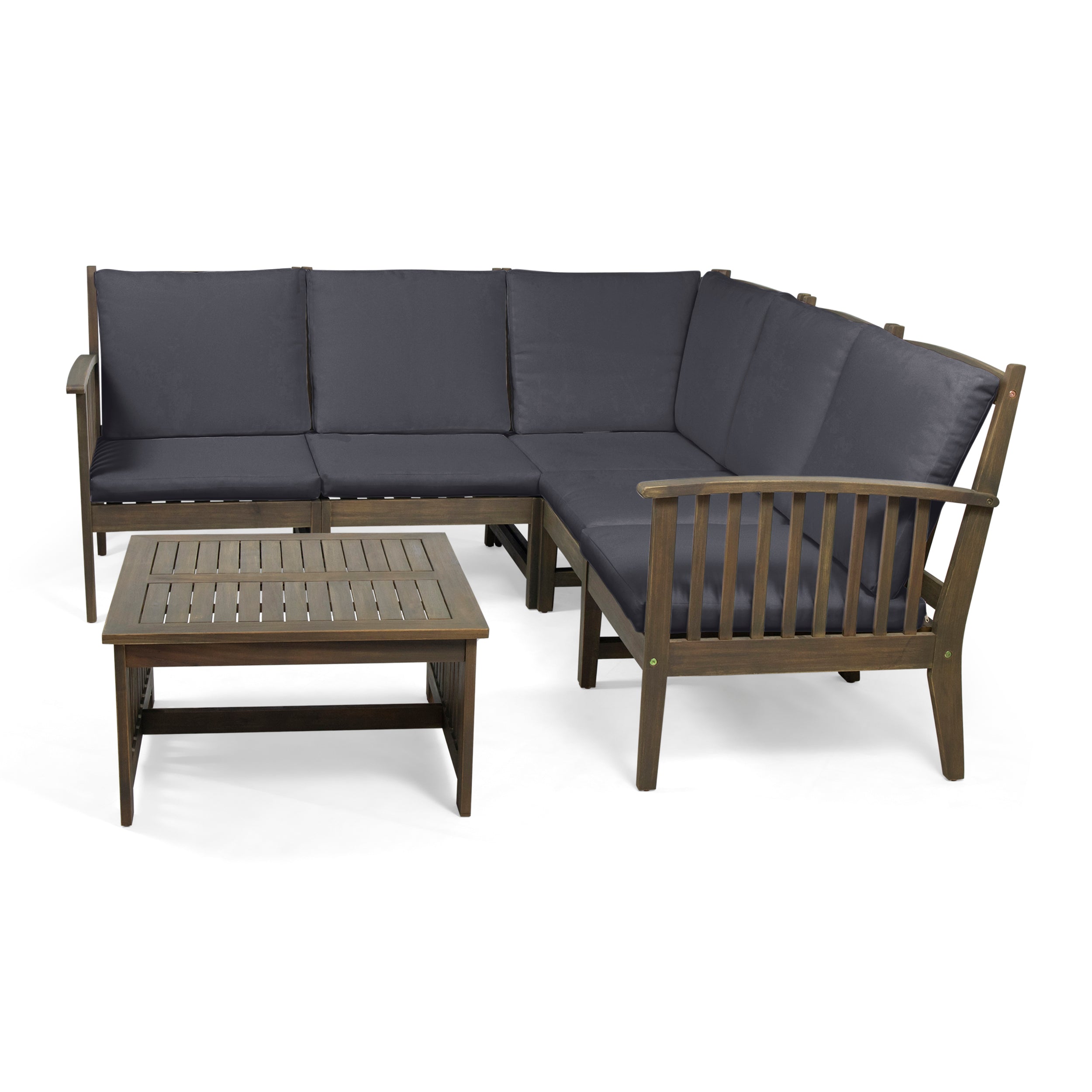 Maud Outdoor 5 Seater Acacia Wood Sofa Sectional Set