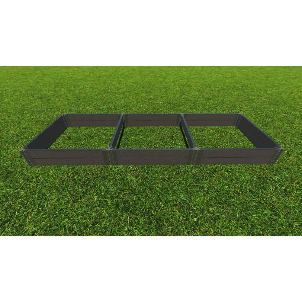 Frame It All 4 ft. x 12 ft. x 11 in. Weathered Wood Composite Raised Garden Bed - 2 in. Profile 300002076