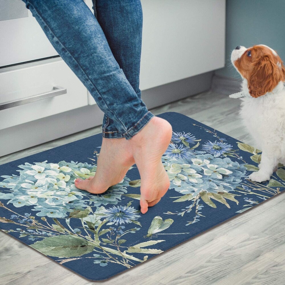 CounterArt Bohemian Blue Memory Foam Comfort Floor Mat 30 inch by 20 inch Made in The USA   30x20x.316