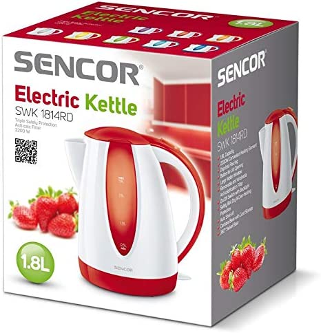 Sencor Red 7-Cup Cordless Manual Electric Kettle