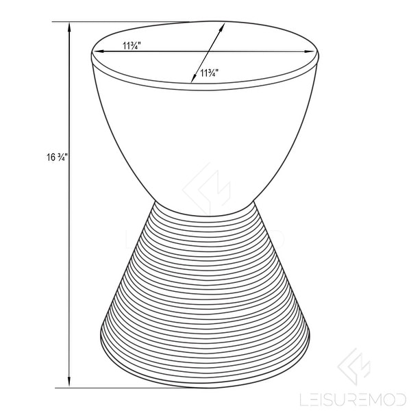 LeisureMod Boyd Modern Storage Side Table Plastic Ribbed End Table