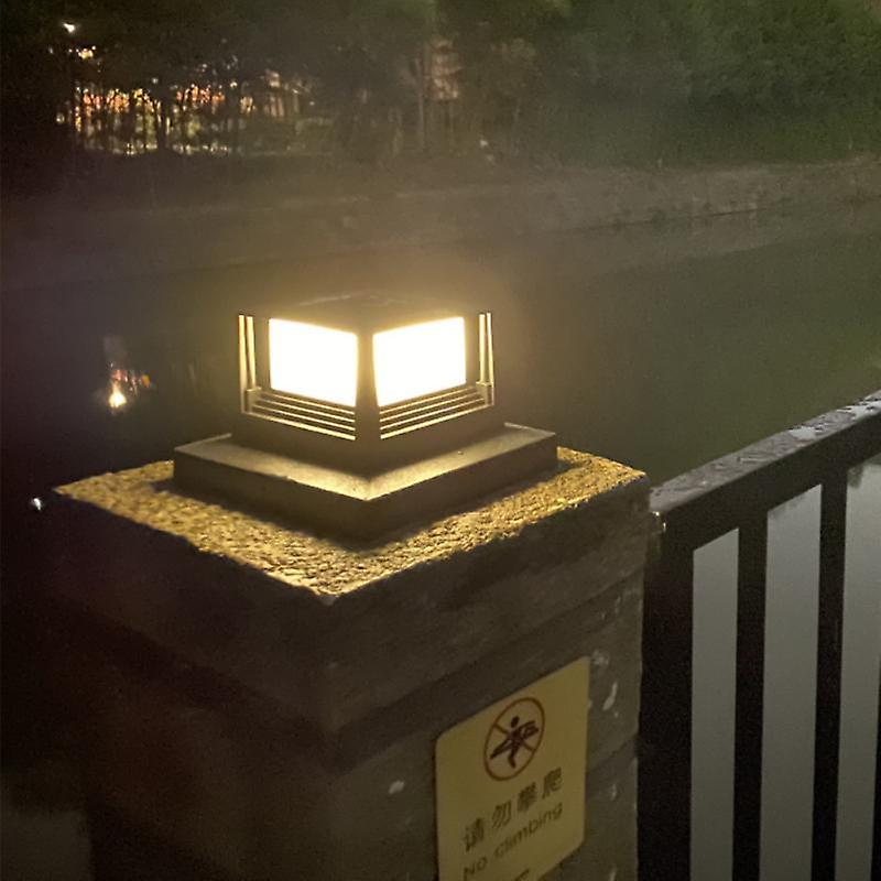 Solar Light Pillar Head Lamp Outdoor Waterproof Solar Post Lights Villa Column Lamp For House