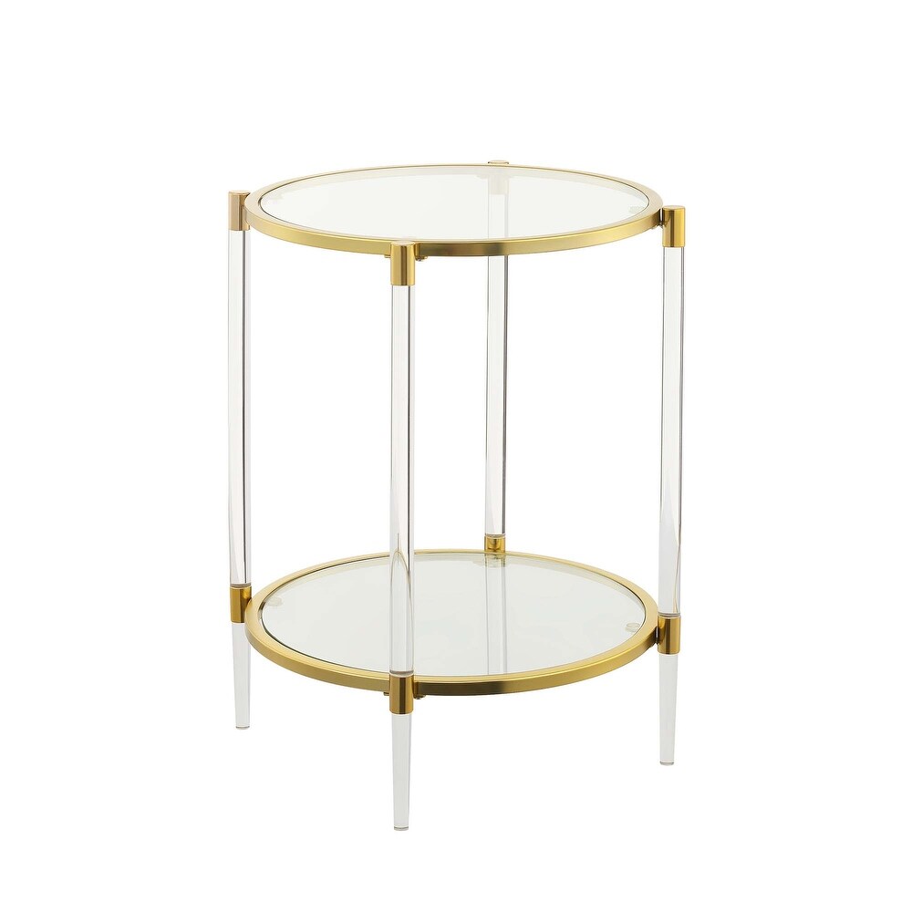 Convenience Concepts Royal Crest 2 Tier Acrylic Glass End Table