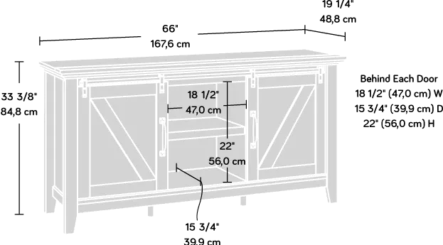 Dakota Pass White 66 TV Stand