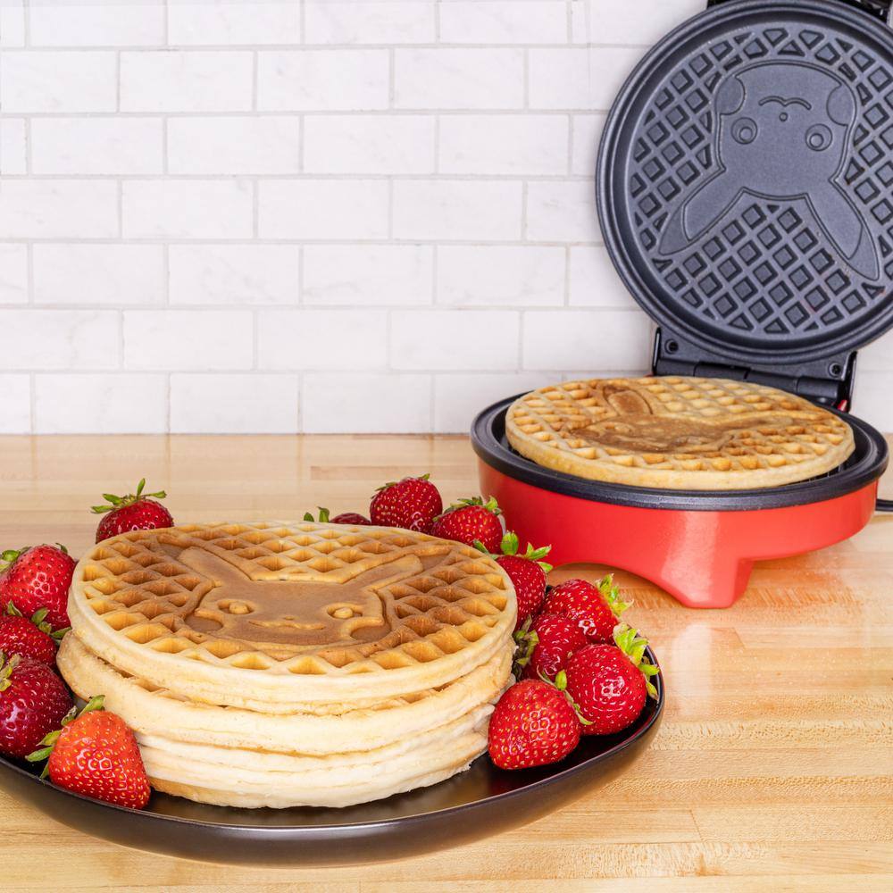 Uncanny Brands 900-Watt Pokemon Pikachu Red and Yellow American Waffle Maker WM1-POK-PIK