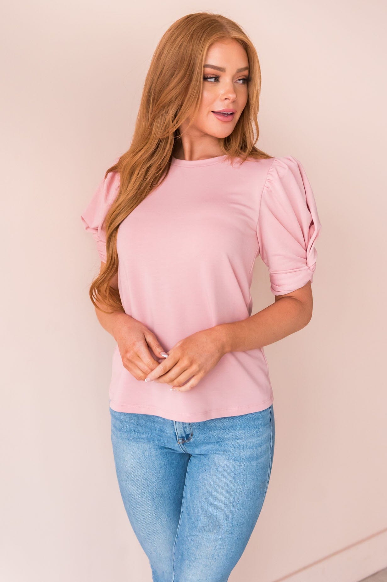 Lovely Skies Modest Puff Sleeve Top