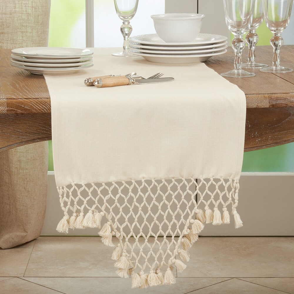 Braided Table Runner With Tassel Design   16\