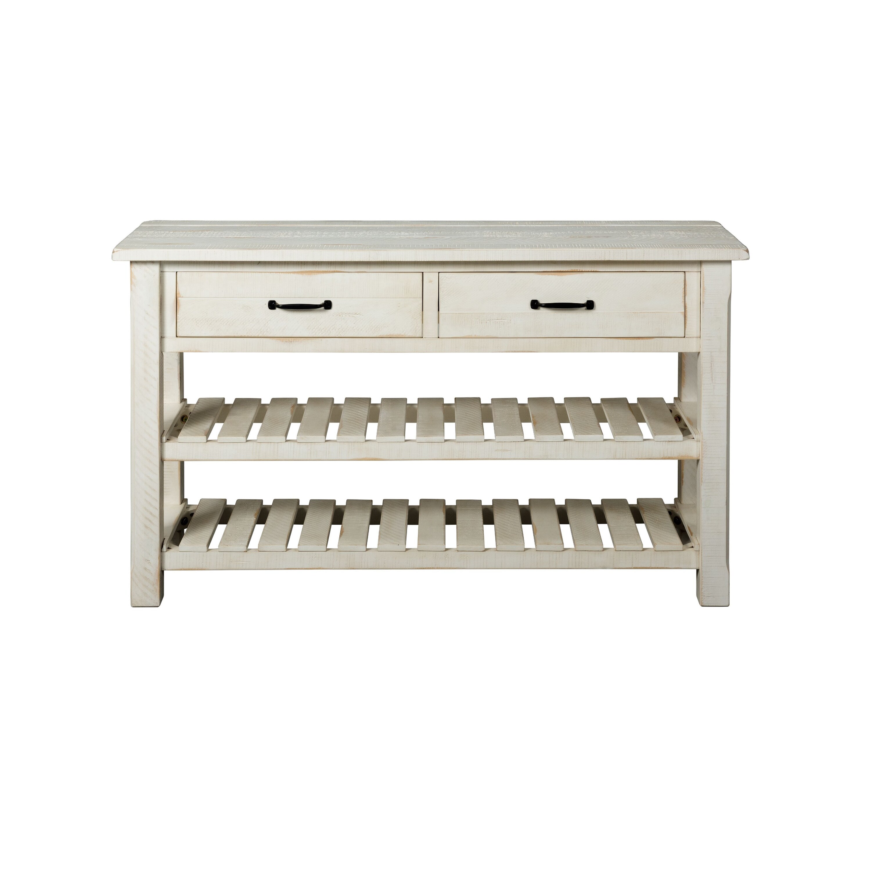 Barn Door Collection Sofa Table， Antique White