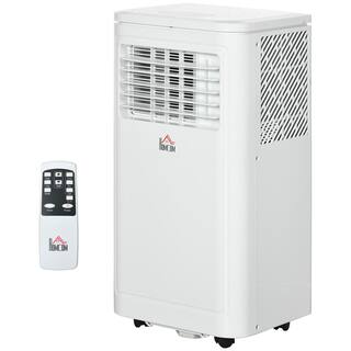 HOMCOM 8000 BTU Portable Air Conditioner Fan with Remote for Rooms Up to 150 Sq. Ft. with Dehumidifier Fan Wheels White 823-041V80CW