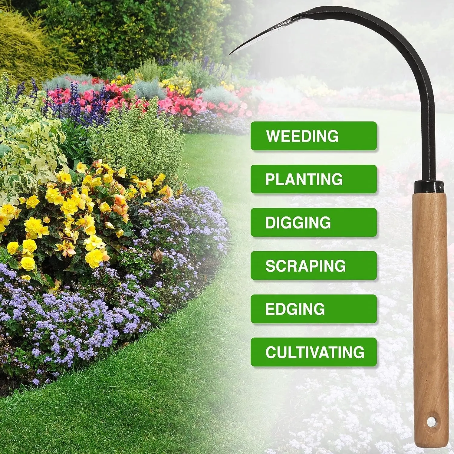 Original Weeder   Cultivator Garden Hand Tool Forged Steel Blade Garden Hook Lightweight and Durable to Use