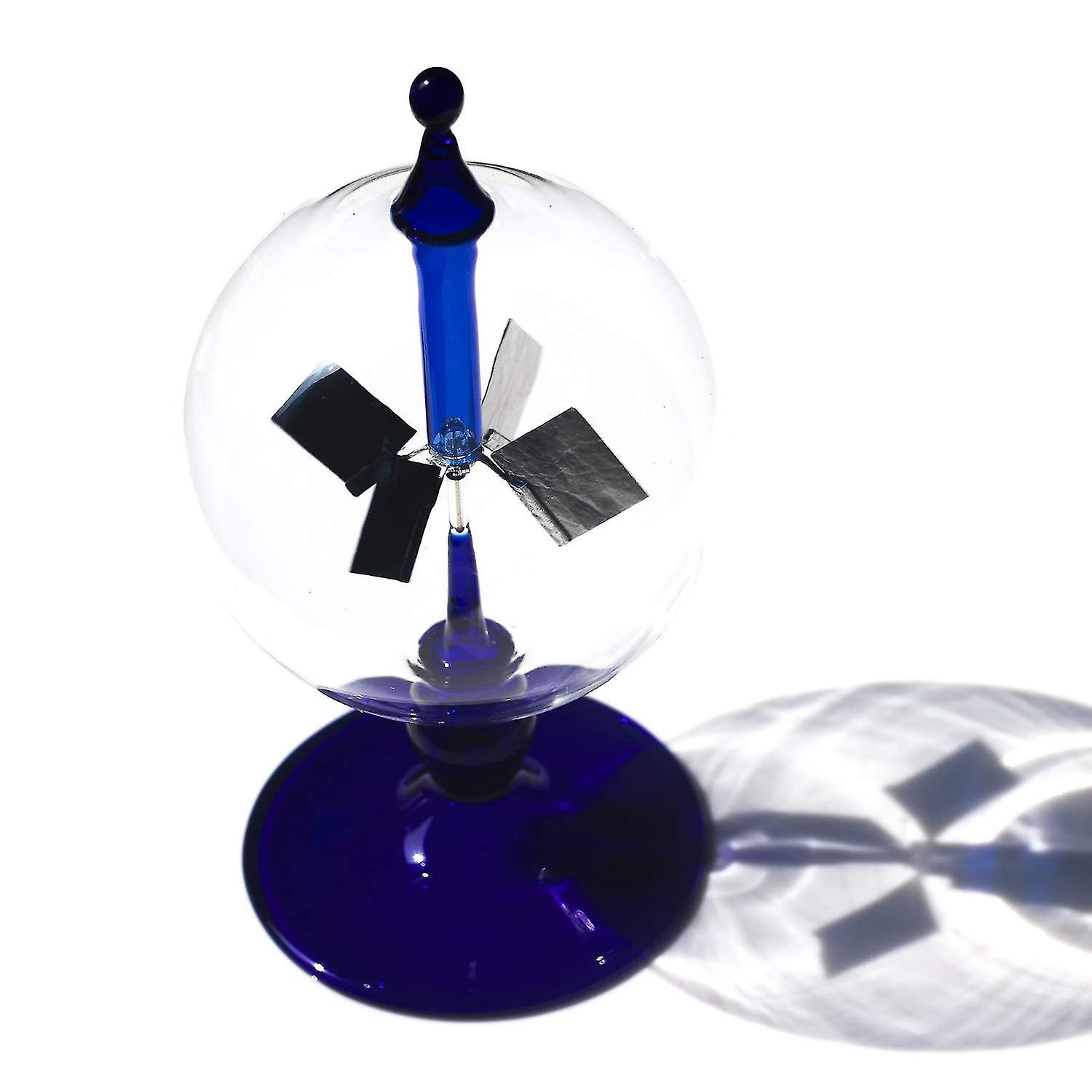 Blue Solar Power Radiometer Sunlight Energy Crookes Spinning Vanes Windmill Gift Home Desk Decorati