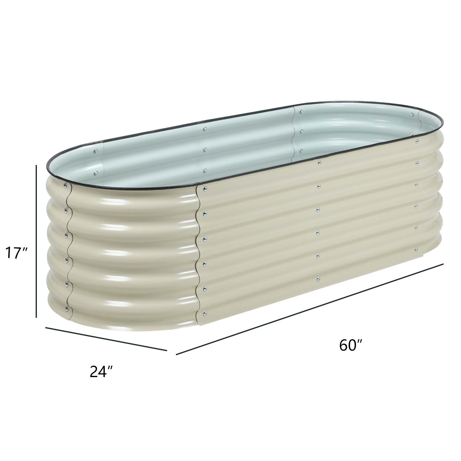 Aoodor Modular Metal Raised Garden Bed 23.6" (L) x59.8" (W) x17" (H) Planter Box