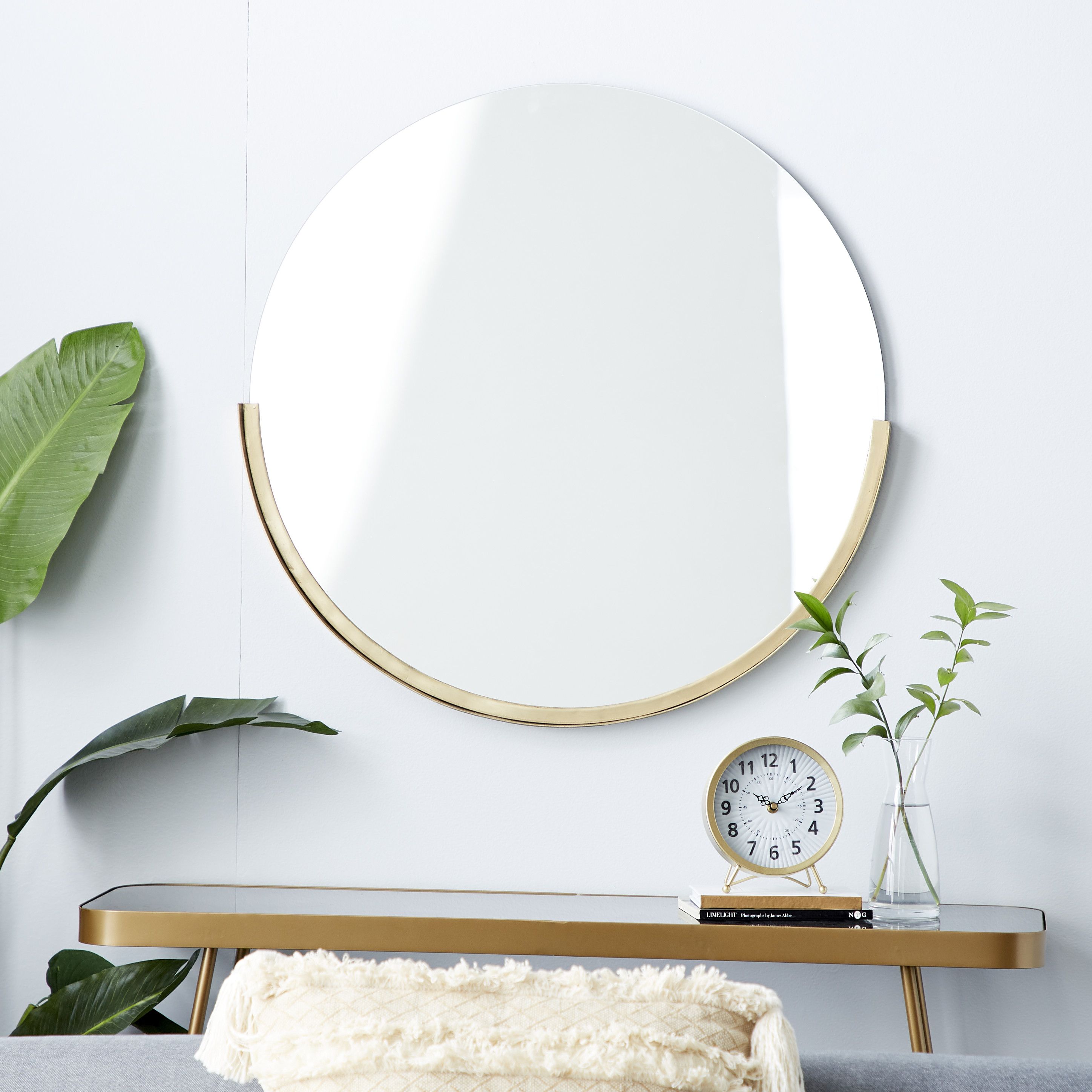 Gold Modern Metal Wall Mirror 30 x 31