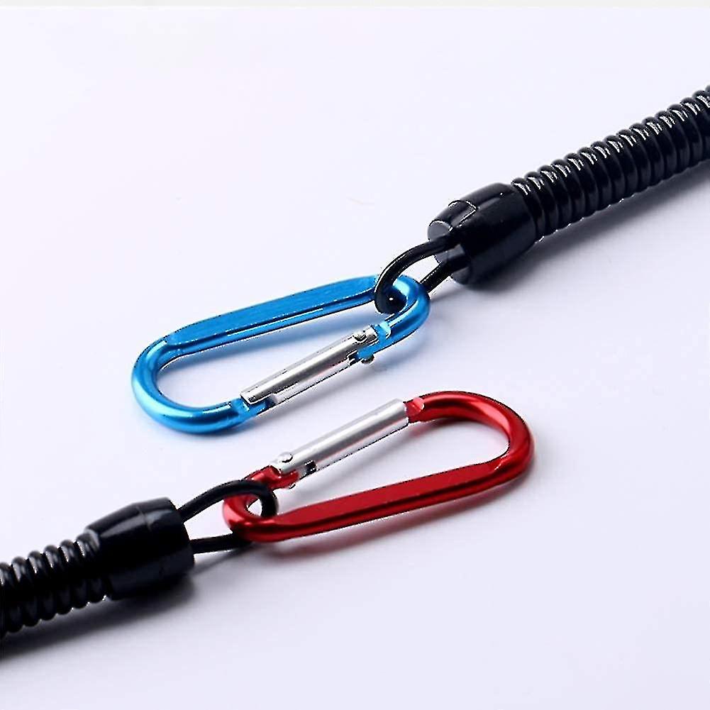 5pcs Stretchy Spiral Keyring With Color Carabiner， Spiral Retractable Coil Spring Key