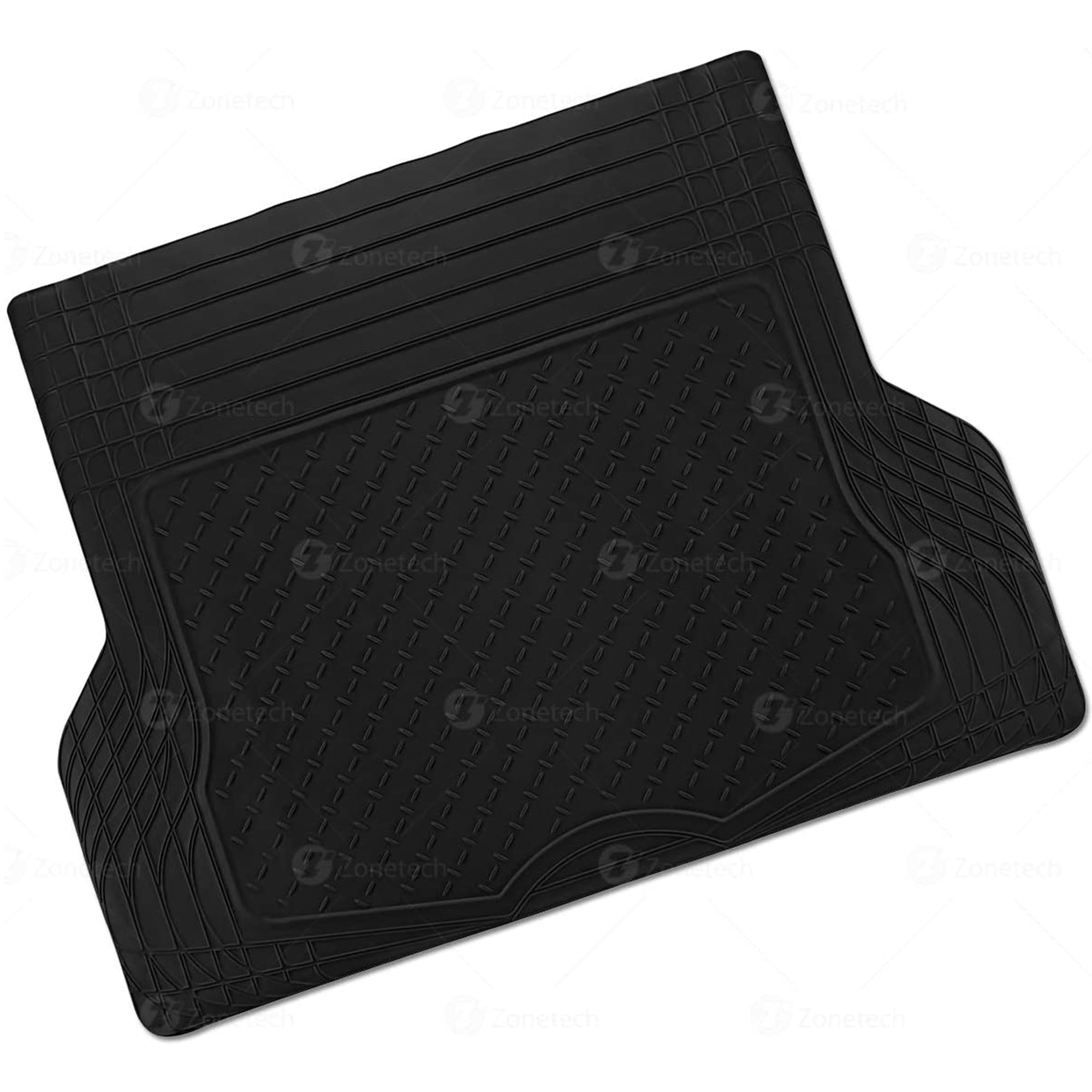 Zone Tech All-Weather Universal Rubber Trunk Cargo Liner Car Floor Mat， Black