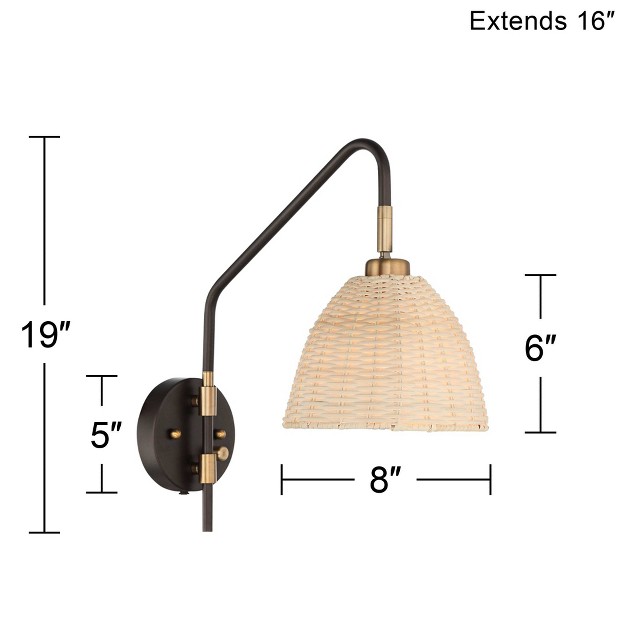 Light Fixture Natural Rattan Dome Shade For Bedroom Living Room