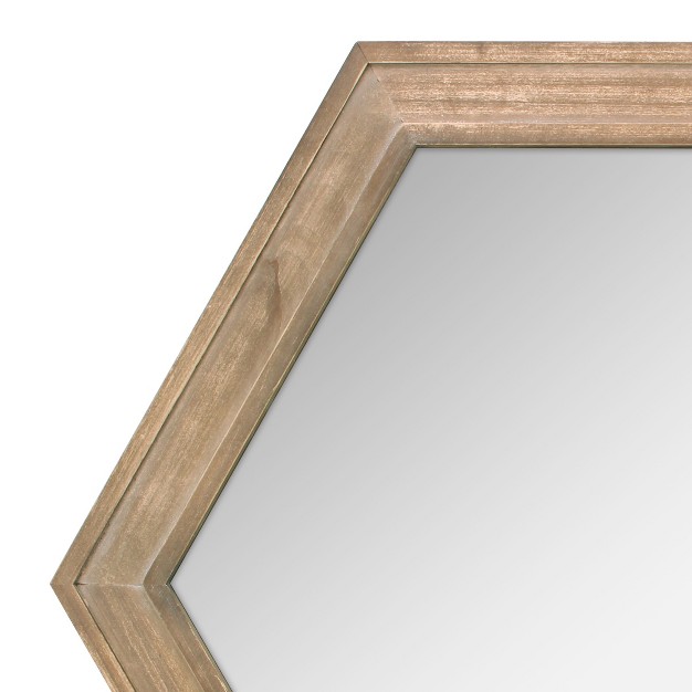 X 20 7 quot Wooden Hexagon Wall Mirror Brown Stonebriar Collection