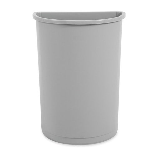 Rubbermaid FG352000GRAY Untouchable 21-Gallon Half Round Trash Can， Gray