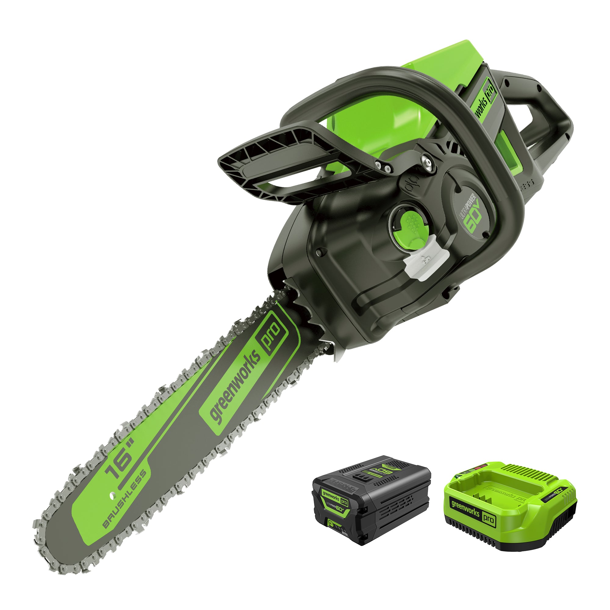 60V 16-Inch Cordless Chainsaw  Battery | Greenworks Tools