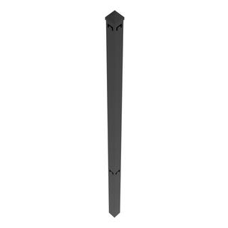 TuffBilt 2 in. x 2 in. x 70 in. Black Aluminum Fence Corner Post 73055198