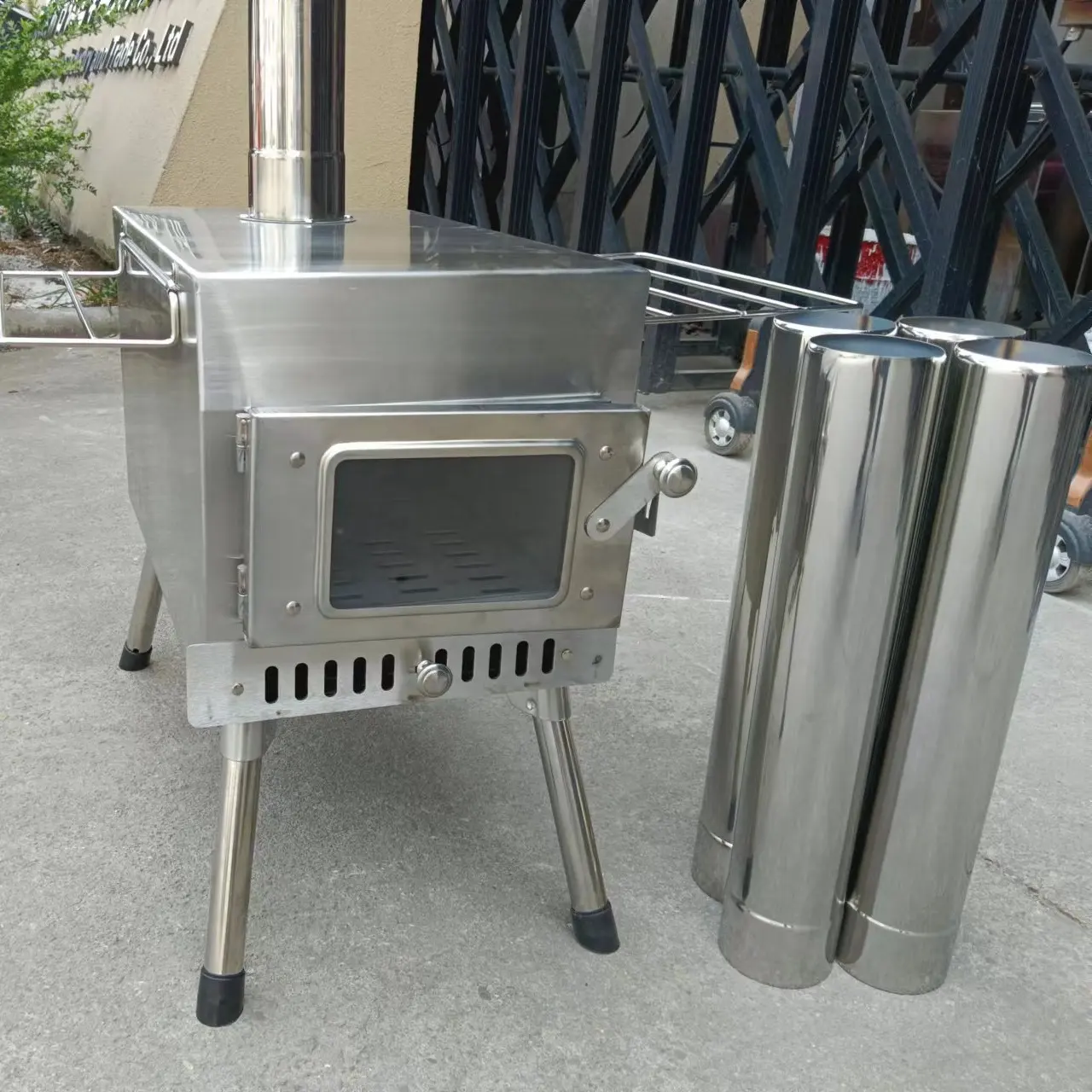 Modern Design Outdoor Multipurpose Folding Portable Wood Burning Camp Stainless Steel Stove with Small Stove