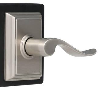 Schlage Accent Satin Nickel Passage HallCloset Door Handle with Addison Trim F10 ACC 619 ADD