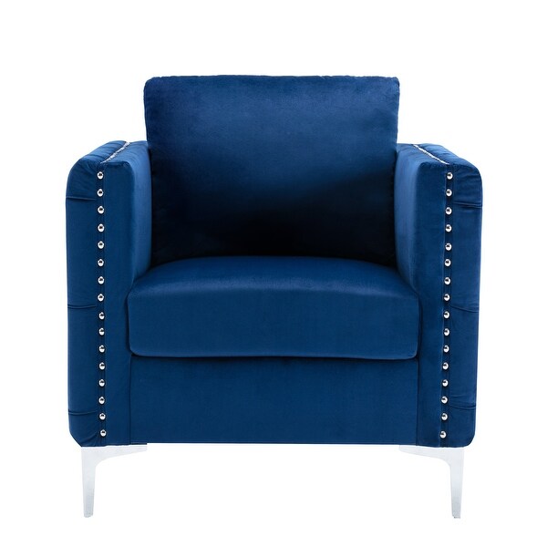 Tufted Button Accent Chair with Steel Legs