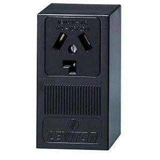 Leviton 30 Amp Surface Mount Power Single Outlet Black R20-05054-P00