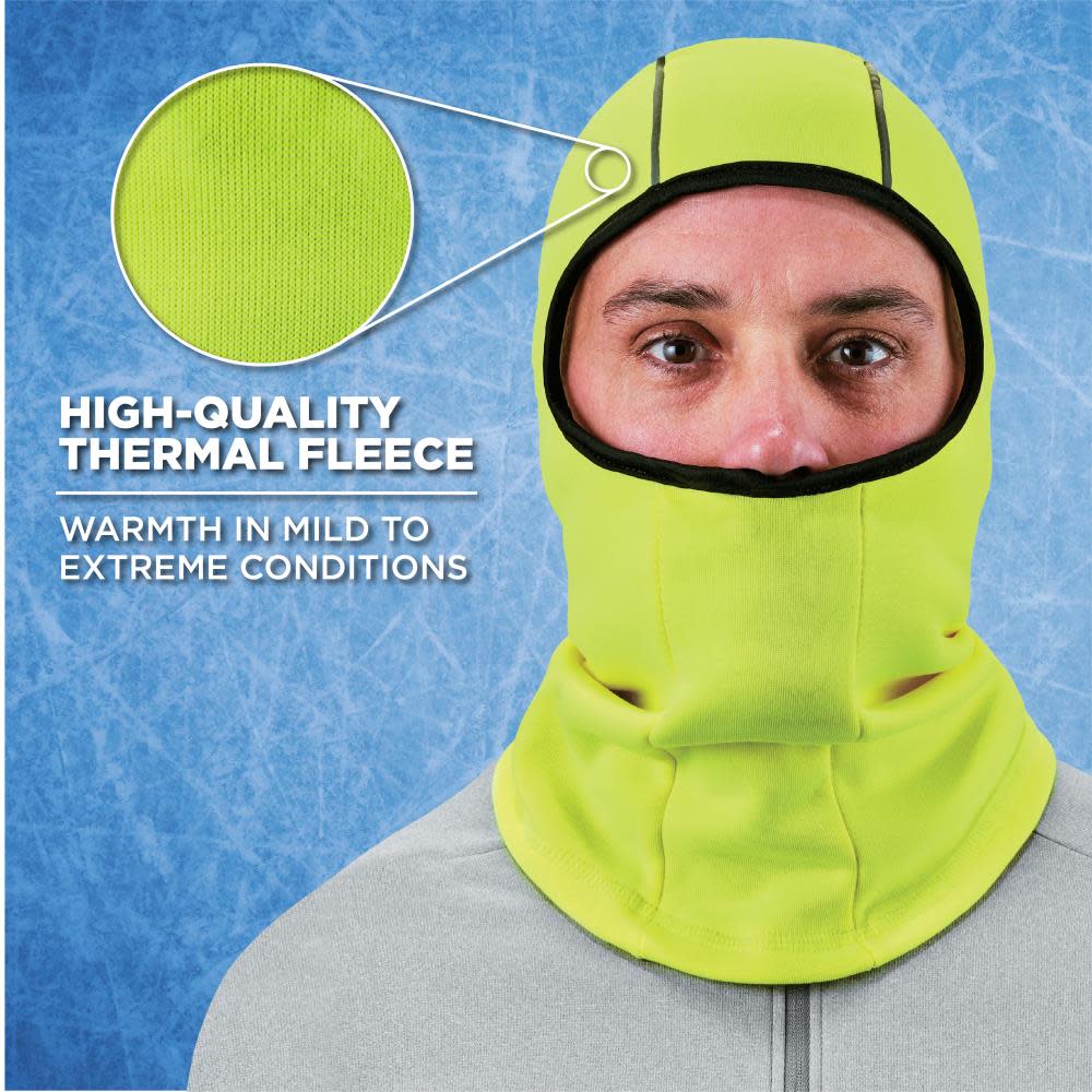 Ergodyne N-Ferno 6821  Lime Fleece Balaclava Face Mask ;