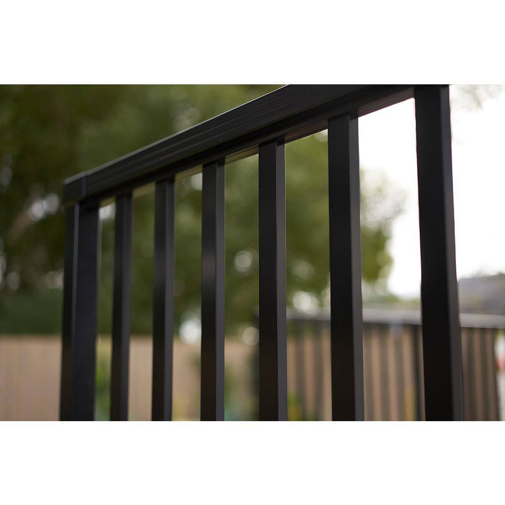 Peak Aluminum Railing 2 in. x 42 in. Black Aluminum Deck Railing End Post 50001