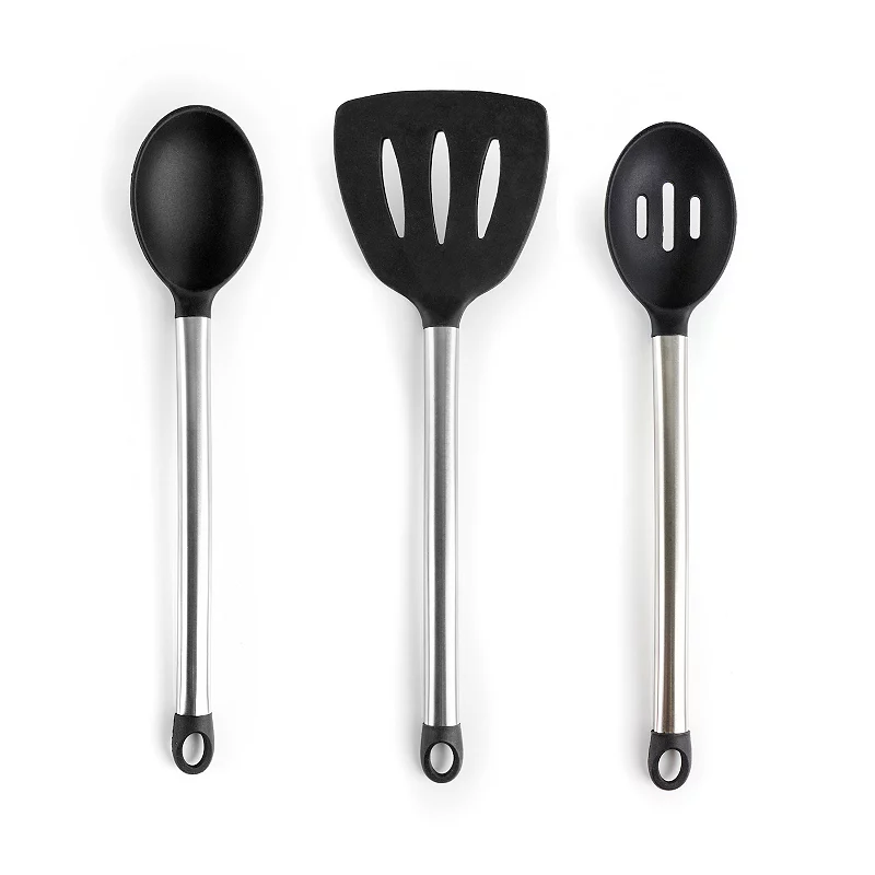 MegaChef Pro Gray Silicone and Stainless Steel Cooking Utensils， Set of 14