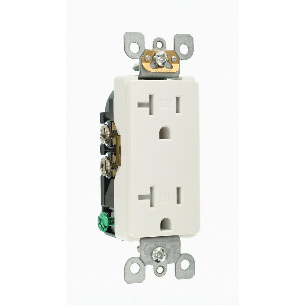 Leviton Decora 20 Amp  Tamper Resistant Duplex Outlet White (10-Pack) M02-T5825-WMP