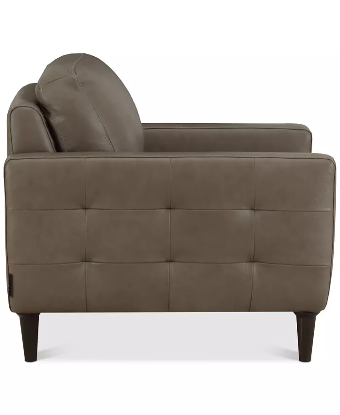 Furniture CLOSEOUT! Locasta 35 Tufted Leather Arm Chair