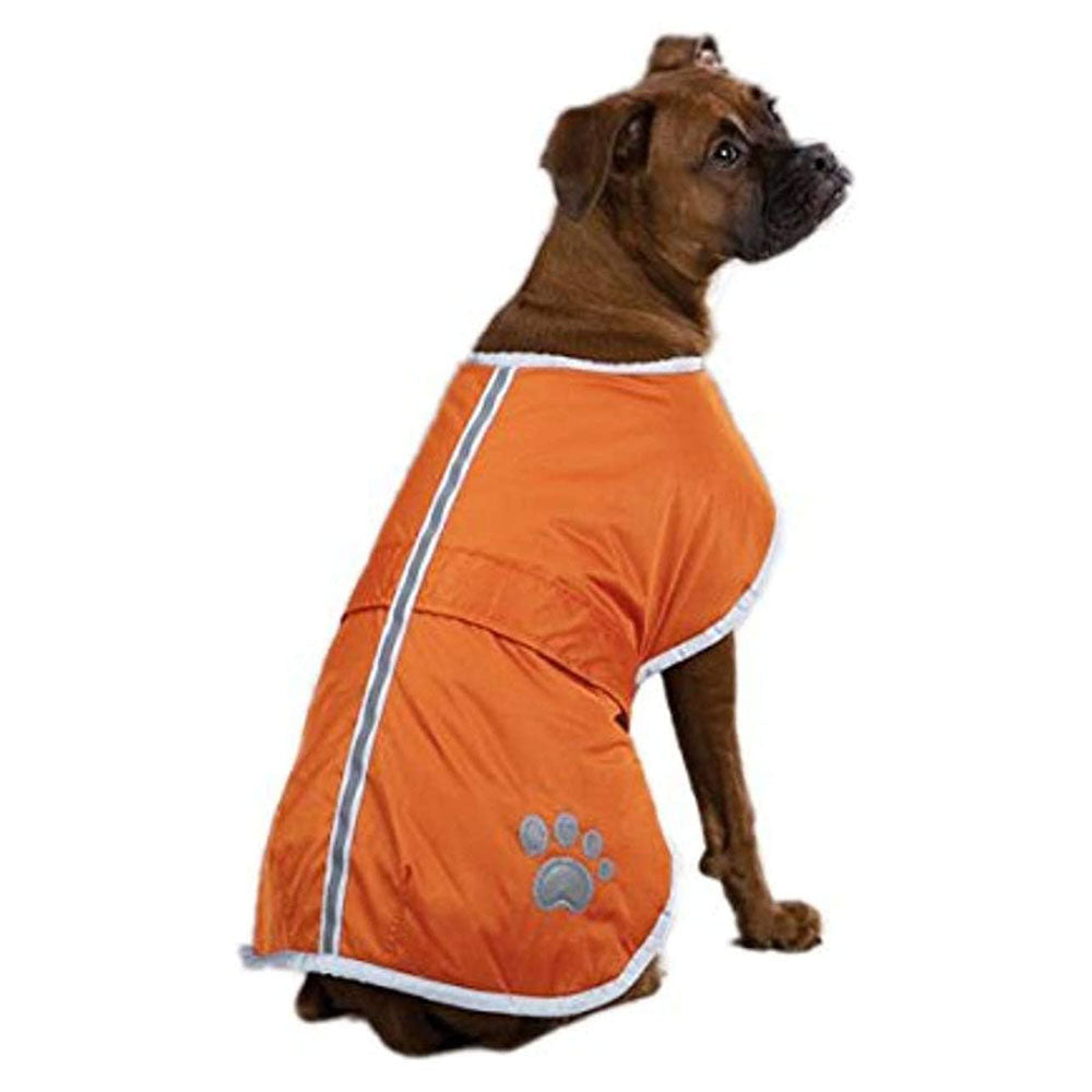 Zack and Zoey Extra Large Polyester Reversible Reflective Dog Coat Cover， Orange